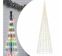 vidaXL Árbol de Navidad en asta de Bandera 3000 LED Colores 800 cm, Árbol de Navidad LED, decoración navideña, luz navideña, luz LED, luz navideña para Exteriores