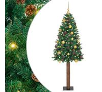 vidaXL Árbol de Navidad articulado con 300 LED con soporte verde de 180 cm, árbol de Navidad con cono de PVC, decoración LED, compacto para salón y jardín, decoración festiva