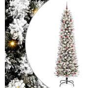 vidaXL Árbol de Navidad Artificial 240 cm PVC, Metal y Plástico, Árbol de Navidad Artificial, en Forma de Cono, Iluminado con LED, Decorativo, Ideal para tu hogar Festivo