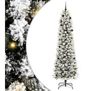 vidaXL Árbol de Navidad Artificial 240 cm PVC, Metal y Plástico, Árbol de Navidad Artificial, en Forma de Cono, Iluminado con LED, Decorativo, Ideal para tu hogar Festivo