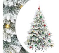 vidaXL Árbol de Navidad Artificial con 150 LED Verde 150 cm PE y PVC, Decoración para Sala, Adorno Moderno en Forma de Cono, LED Blanco cálido, luz Festiva, para Interiores y Exteriores