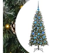 vidaXL Árbol de Navidad Artificial con 150 LED Verde 50 x 50 x 120 cm, Sala de Estar, Árbol Moderno en Forma de Cono, Iluminación LED, Pino Artificial, Decoración de Temporada, Decoración navideña