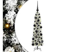 vidaXL Árbol de Navidad Artificial 120 cm PVC, Metal y Plástico, Árbol de Navidad Artificial, en Forma de Cono, Iluminado con LED, Decorativo, Ideal para tu hogar Festivo