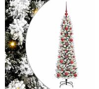 vidaXL Árbol de Navidad Artificial 120 cm PVC, Metal y Plástico, Árbol de Navidad Artificial, en Forma de Cono, Iluminado con LED, Decorativo, Ideal para tu hogar Festivo