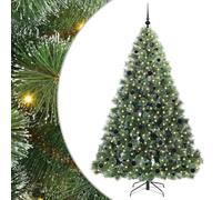 vidaXL Árbol de Navidad Artificial con 300 LED Verde 210 cm PE y PVC, Decoración para Sala, Adorno cónico Moderno, Navidad con Luces Blancas cálidas, Uso Interior y Exterior