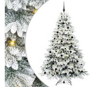 vidaXL Árbol de Navidad Artificial con 300 LED Verde 210 cm PE y PVC, Decoración para Sala, Adorno Moderno en Forma de Cono, LED Blanco cálido, luz Festiva, para Interiores y Exteriores