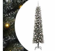vidaXL Árbol de Navidad Artificial Verde 210 cm PVC, Plástico y Acero, Árbol de Navidad para Sala, Decor Moderno en Forma de Cono, Luces LED USB Ajustables, hogar Festivo