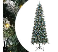 vidaXL Árbol de Navidad Artificial con 300 LED Verde 96 x 96 x 240 cm, Sala de Estar, Árbol Moderno en Forma de Cono, Iluminación LED, Pino Artificial, Decoración de Temporada, Decoración navideña