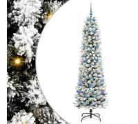 vidaXL Árbol de Navidad Artificial 210 cm PVC, Metal y Plástico, Árbol de Navidad Artificial, en Forma de Cono, Iluminado con LED, Decorativo, Ideal para tu hogar Festivo