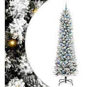 vidaXL Árbol de Navidad Artificial 240 cm PVC, Metal y Plástico, Árbol de Navidad Artificial, en Forma de Cono, Iluminado con LED, Decorativo, Ideal para tu hogar Festivo