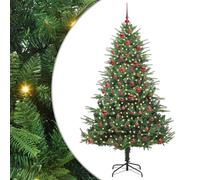 vidaXL - Árbol de Navidad artificial con bola (180 cm), diseño de árbol de Navidad moderno, decoración navideña, iluminación USB para centro de mesa festivo y estacional