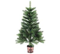 vidaXL Arbol de Navidad Artificial con Hojas Realistas Hogar Decoración Navideña Estilo Abeto Pino Adornos Fiesta Christmas Celebración 90 cm Verde