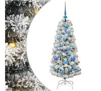 vidaXL Árbol de Navidad Artificial con Ramas articuladas 120 cm PVC, Arbolito de Navidad Artificial, diseño cónico, decoración Moderna, PVC Realista, para Exteriores, con LED
