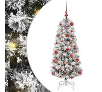 vidaXL Árbol de Navidad Artificial con Ramas articuladas 120 cm PVC, Arbolito de Navidad Artificial, diseño cónico, decoración Moderna, PVC Realista, para Exteriores, con LED