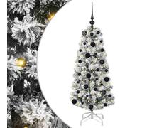 vidaXL Árbol de Navidad Artificial con Ramas articuladas 120 cm PVC, Arbolito de Navidad Artificial, diseño cónico, decoración Moderna, PVC Realista, para Exteriores, con LED