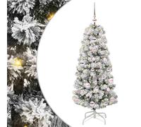 vidaXL Árbol de Navidad Artificial con Ramas articuladas 120 cm, Árbol de Navidad Artificial, Decoración Moderna, Diseño en Forma de Cono para la Sala de Estar, PVC Realista, Exterior Protegido, LED