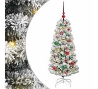 vidaXL Árbol de Navidad Artificial con Ramas articuladas 120 cm PVC, Arbolito de Navidad Artificial, diseño cónico, decoración Moderna, PVC Realista, para Exteriores, con LED