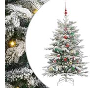 vidaXL Árbol de Navidad Artificial con Ramas articuladas 150 cm, Árbol de Navidad Artificial, decoración Moderna, con Forma de Cono, Luces LED cálidas, Alimentado por USB