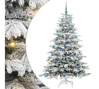 vidaXL Árbol de Navidad Artificial con Ramas articuladas 180 cm, Árbol de Navidad Artificial, decoración Moderna, con Forma de Cono, Luces LED cálidas, Alimentado por USB