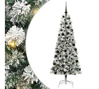 vidaXL Árbol de Navidad Artificial con Ramas articuladas 180 cm, Árbol de Navidad Artificial, Decoración Moderna, Diseño en Forma de Cono para la Sala de Estar, PVC Realista, Exterior Protegido, LED