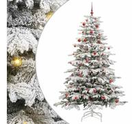 vidaXL Árbol de Navidad Artificial con Ramas articuladas 210 cm, Árbol de Navidad Artificial, decoración Moderna, con Forma de Cono, Luces LED cálidas, Alimentado por USB