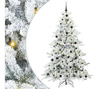 vidaXL Árbol de Navidad Artificial con Ramas articuladas 210 cm PVC, Árbol de Navidad Moderno en Forma de Cono, decoración Vertical, Plegable, LED con USB, Ideal para Fiestas