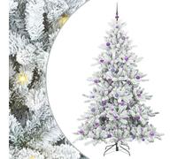 vidaXL Árbol de Navidad Artificial con Ramas articuladas 210 cm PVC, Árbol de Navidad Moderno en Forma de Cono, decoración Vertical, Plegable, LED con USB, Ideal para Fiestas