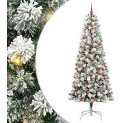 vidaXL Árbol de Navidad Artificial con Ramas articuladas 240 cm, Árbol de Navidad Artificial, Decoración Moderna, Diseño en Forma de Cono para la Sala de Estar, PVC Realista, Exterior Protegido, LED
