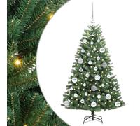 vidaXL Árbol de Navidad Artificial con Ramas articuladas Verde 120 cm, Árbol de Navidad Artificial, Duradero y Moderno, Forma de Cono, Ideal para decoración Festiva, luz Blanca cálida