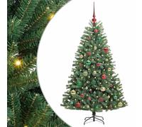 vidaXL Árbol de Navidad Artificial con Ramas articuladas Verde 150 cm, Árbol de Navidad Artificial, Duradero y Moderno, Forma de Cono, Ideal para decoración Festiva, luz Blanca cálida
