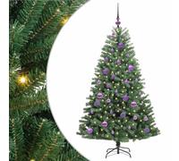 vidaXL Árbol de Navidad Artificial con Ramas articuladas Verde 150 cm, Árbol de Navidad Artificial, Duradero y Moderno, Forma de Cono, Ideal para decoración Festiva, luz Blanca cálida