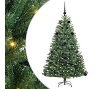 vidaXL Árbol de Navidad Artificial con Ramas articuladas Verde 150 cm, Árbol de Navidad Artificial, Duradero y Moderno, Forma de Cono, Ideal para decoración Festiva, luz Blanca cálida