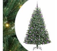 vidaXL Árbol de Navidad Artificial con Ramas articuladas Verde 210 cm, Árbol de Navidad Artificial, Duradero y Moderno, Forma de Cono, Ideal para decoración Festiva, luz Blanca cálida