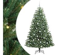 vidaXL Árbol de Navidad Artificial con Ramas articuladas Verde 210 cm, Árbol de Navidad Artificial, Duradero y Moderno, Forma de Cono, Ideal para decoración Festiva, luz Blanca cálida