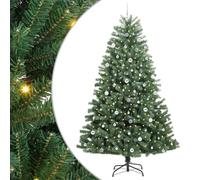 vidaXL Árbol de Navidad Artificial con Ramas articuladas Verde 240 cm, Árbol de Navidad Artificial, Duradero y Moderno, Forma de Cono, Ideal para decoración Festiva, luz Blanca cálida