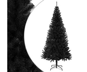vidaXL Árbol de Navidad Artificial con Soporte Decoración Navideña Vacaciones Estable Decorativa Negro PVC 180 x 90 cm