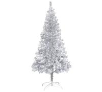 vidaXL Árbol de Navidad Artificial con Soporte Decoración Navideña Vacaciones Estable Interior Exterior Fiesta Decorativa Plateado Pet 180 cm