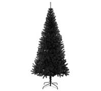 vidaXL Árbol de Navidad Artificial con Soporte Decoración Navideña Vacaciones Estable Interior Exterior Fiesta Decorativa Negro PVC 180 cm