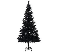vidaXL Árbol de Navidad artificial con soporte – PVC negro 180 cm interior/exterior