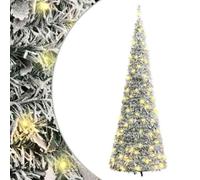 vidaXL Árbol de Navidad Artificial Desplegable, Adorno Navideño con Nieve 200 LED Soporte, Árbol Iluminado, Luces Decorativas de Navidad, 210 cm