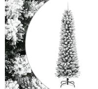 vidaXL Árbol de Navidad Artificial Estrecho con Nieve PVC y PE 150 cm, árbol navideño, árbol Artificial, decoración navideña, árbol Navidad Artificial