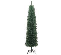 vidaXL Árbol de Navidad Artificial Estrecho y Soporte Decoración Adornos Festivos Navideño Realista Interior Exterior Económica PVC Verde 180 cm
