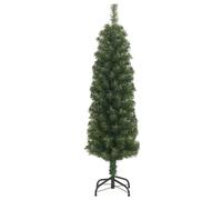 vidaXL Árbol de Navidad Artificial Estrecho y Soporte Invertido con Soporte Decoración Adornos Festivos Vacaciones Interior Exterior PVC Verde 120 cm