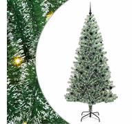 vidaXL Árbol de Navidad Artificial Nevado con Luz LED Verde y 240 cm, Árbol de Navidad Artificial, con Forma de Cono, Decoración Navideña Moderna, Luz LED, Uso en Interior, Decorativo y Duradero