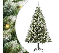 vidaXL Árbol de Navidad Artificial Plegable con Nieve Esponjosa 180 cm, Árbol de Navidad Artificial, diseño Moderno, con Luces LED, Forma cónica, decoración Festiva, PVC Resistente