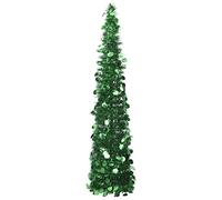 vidaXL Árbol de Navidad Artificial Plegable Decoración Desmontable Vacaciones Ligero Adornos Festivos Artificial Navideño Pet Verde 150 cm