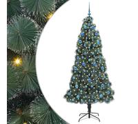 vidaXL Árbol de Navidad Artificial Pre-Iluminado con Juego de Bolas, Sala de Estar, Árbol Moderno en Forma cónica, Iluminación integrada, Decoración navideña Interior, Decoración Festiva, Adornos LED