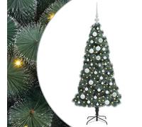 vidaXL Árbol de Navidad Artificial Pre-Iluminado con Juego de Bolas, Sala de Estar, Árbol Moderno en Forma cónica, Iluminación integrada, Decoración navideña Interior, Decoración Festiva, Adornos LED