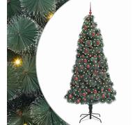 vidaXL Árbol de Navidad Artificial Pre-Iluminado con Juego de Bolas, Sala de Estar, Árbol Moderno en Forma cónica, Iluminación integrada, Decoración navideña Interior, Decoración Festiva, Adornos LED