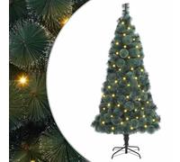 vidaXL Árbol de Navidad Artificial pre-Iluminado Verde 180 cm Pet, Sala de Estar, Árbol Moderno en Forma cónica, Iluminación integrada, Decoración navideña Interior, Decoración Festiva, Adornos LED